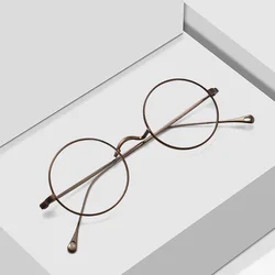 Eyewear Japanese Handmade Eyeglasses Classic Small Round Titanium Glasses Ultralight Frame Men Retro Women Myopia Gafas No Noses