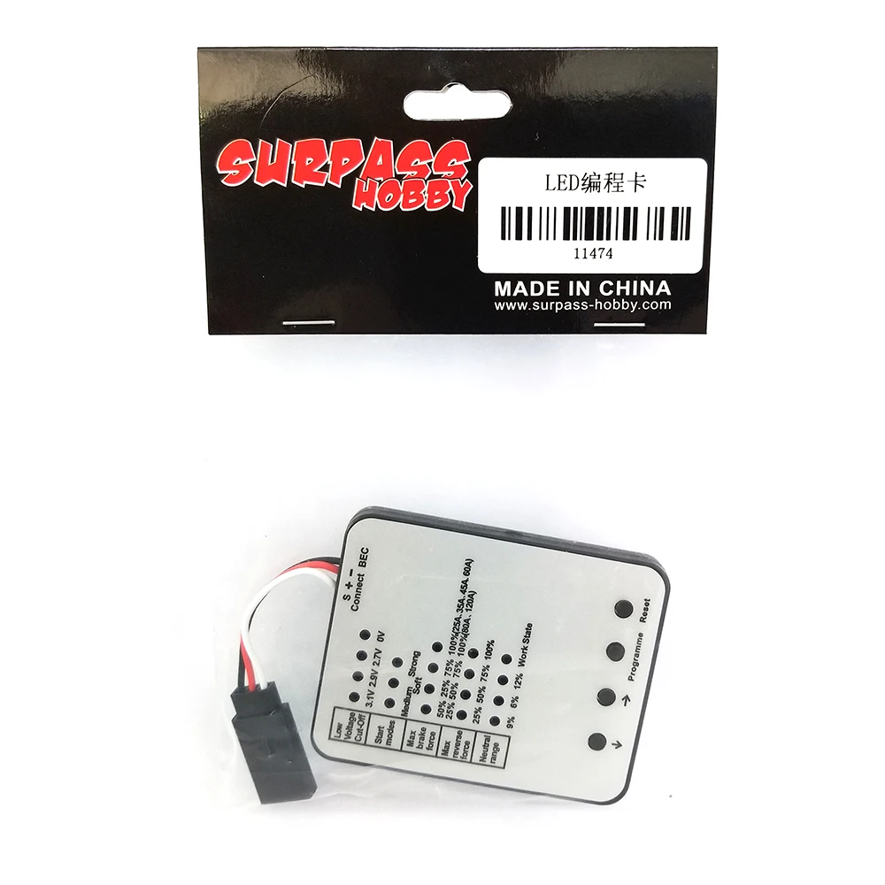 Surpass Hobby LED Programming Card For Racerstar 25A/35A/45A/60A/80A/120A ESC Programer