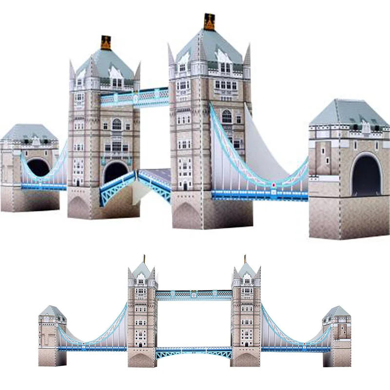 

United Kingdom Tower Bridge Folding Cutting Mini 3D Paper Model Papercraft Architectural DIY Kids Adult Craft Toys QD-128