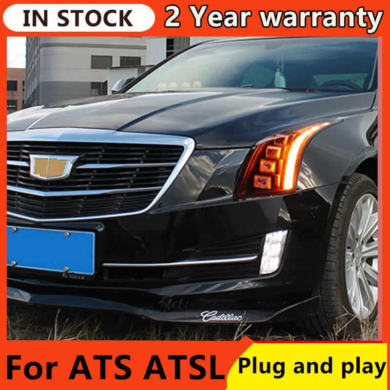 

Car Styling Headlights for Cadillac ATS Headlights 2014-2015 ATS-L LED Headlight DRL all led Lens High Low Beam Parking Fog Lamp