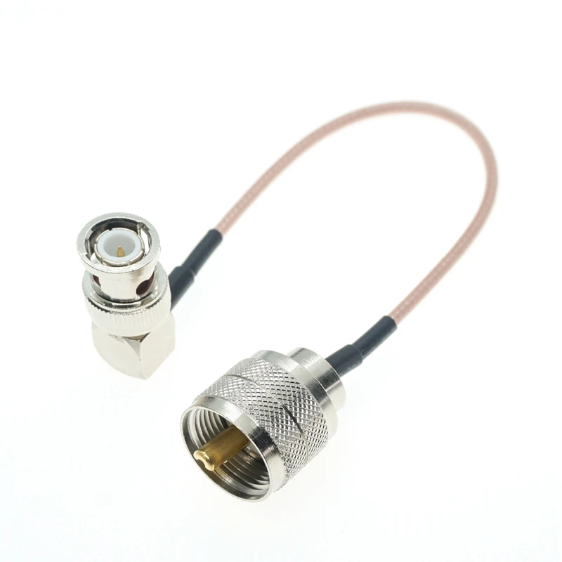 

BNC Male Right Angle To UHF PL259 Male Connector Bulkhead Pigtail Jumper RF RG316 Cable S