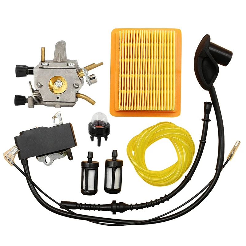 Carburetor for STIHL FS120 FS200 FS250 Ignition Coil Air Filter Fuel Hose Tune Up Kit Trimmer Brushcutter