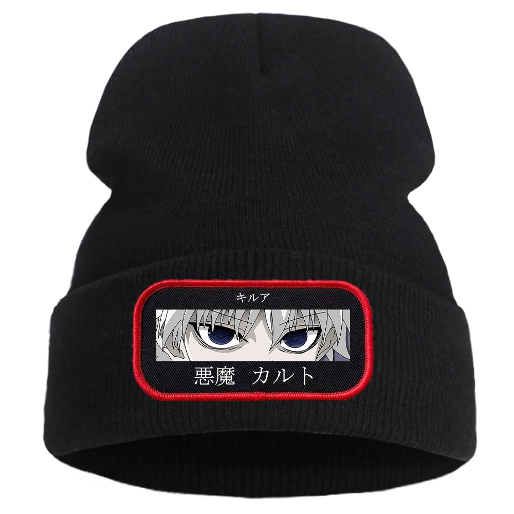 Japan Anime Hunter X Hunter Cotton Casual Beanies for Men Women Knitted Winter Hat Solid Hip-hop Skullies Bonnet Unisex Cap