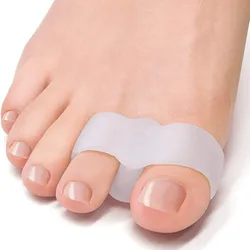 2pcs=1pair Silicone Two Hole Toe Separator Gel Foot Finger Protector Bunion Orthopedic Hallux Valgus Guard Straightener Pedicure