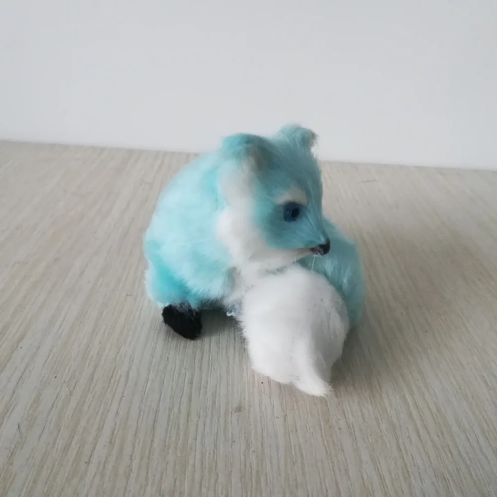 simulation fox mini 8x7cm hard model plaastic&furs pink fox handicraft home desktop decoration gift s5168