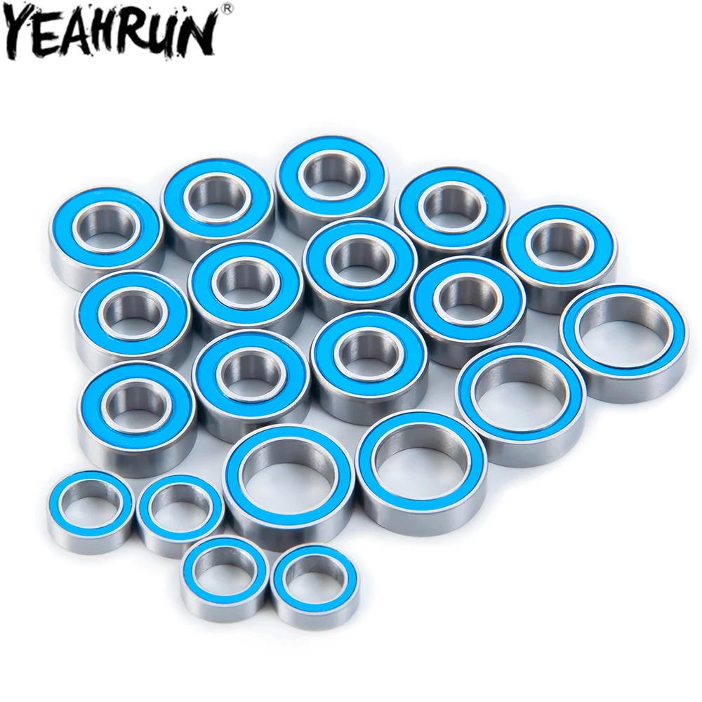 YEAHRUN 20Pcs Rubber Sealed Bearing Kit for Tamiya TT-01 TT01D TT01E TT02B TT01 Chassis 1/10 RC Car Upgrade Parts