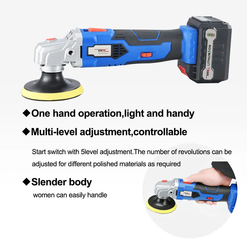 NEWONE 16V Cordless Power Tool Wireless Polisher car shoe floor Polishing machine Cleaning machine with battery sander