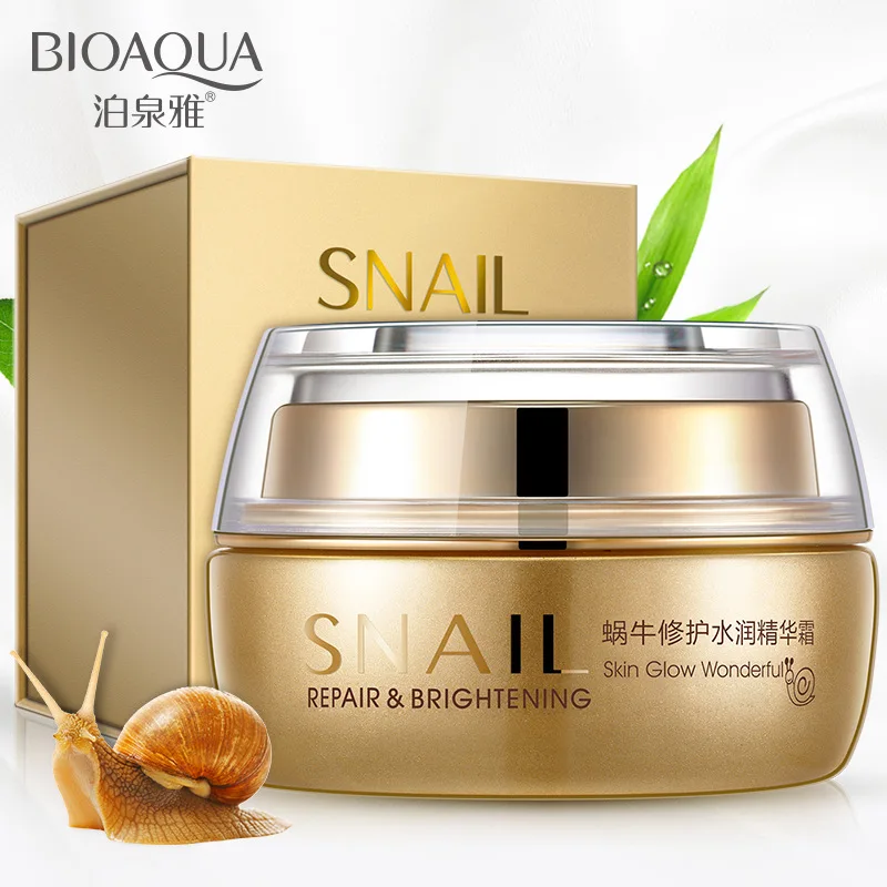 

Bioaqua Snail Glow Repair Day Creams Moisturizing Face Cream Hydrating Anti Aging Whitening Brighten Smooth Skin Care Ointment