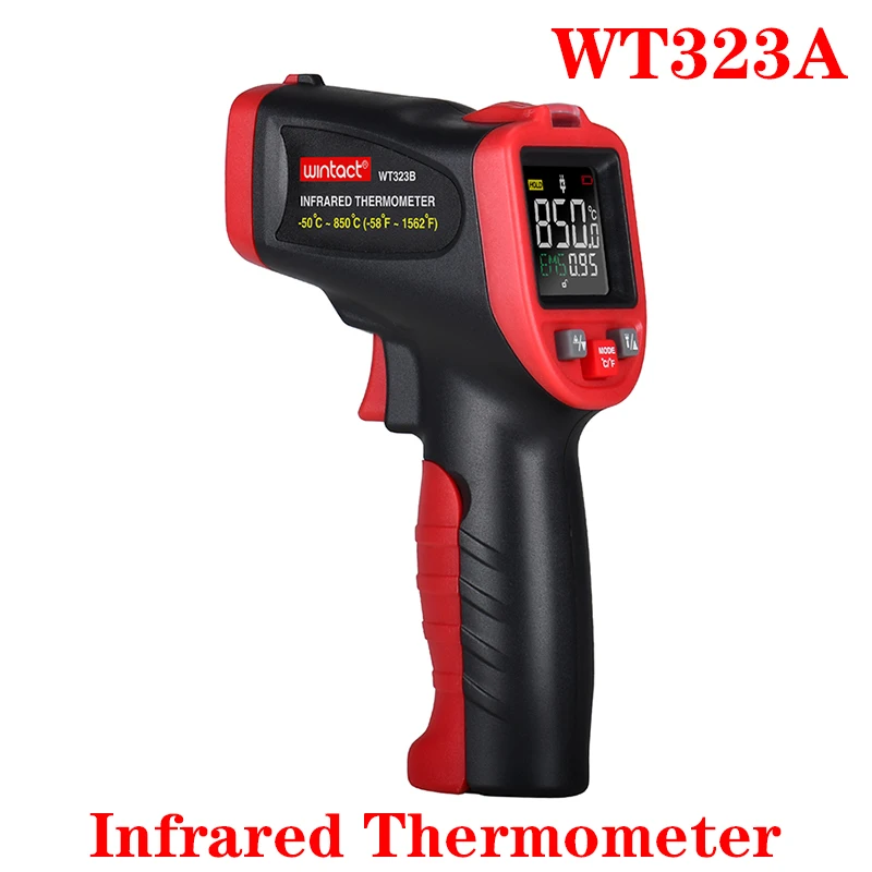 5PC Digital Infrared Thermometer WT323A Non-Contact Laser IR Thermometer Gun Pyrometer Industrial Digital High Temperature Meter