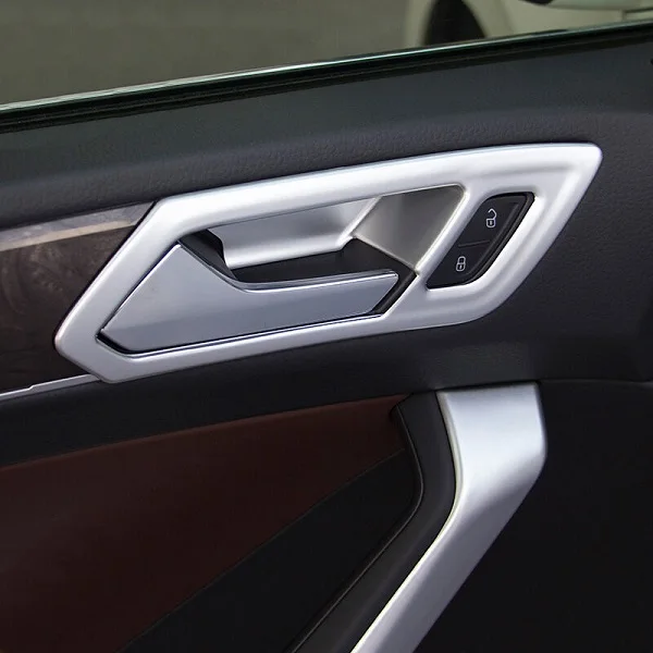 

ABS Matte silver For Touran accessories 2016 2017 2018 2019 Car inner door Bowl protector frame Cover Trim car styling 4pcs