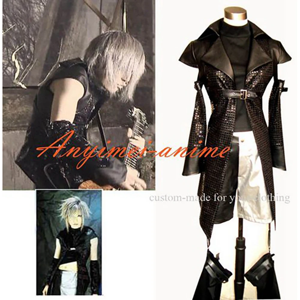 fondcosplay hiphop Gothic Tripp Gazette Uruha Gazette leather Jacket Coat pants Visual J-rock Cosplay Costume CD/TV[G252]