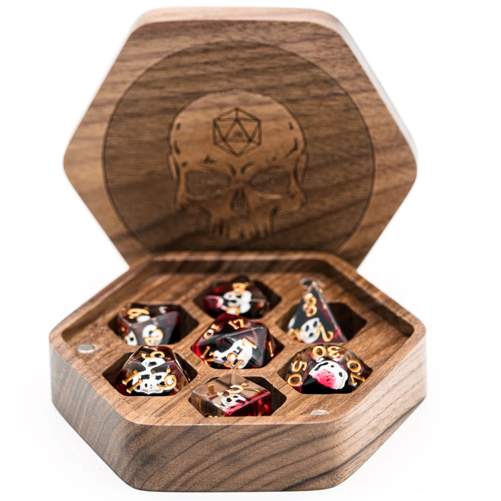 Wooden Dice Case, Storage Box, for 16mm D&D Dice, High Quality Dice Holder, Wooden Chest with Magnetic Lid, For Tabletop Games