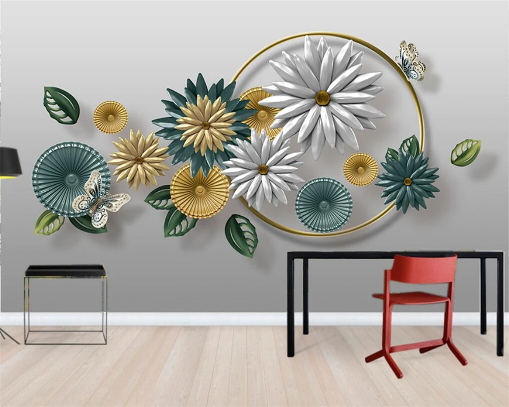 

Custom wallpaper 3d stereo wrought iron geometric pattern modern minimalist mural living room restaurant TV background wall обои