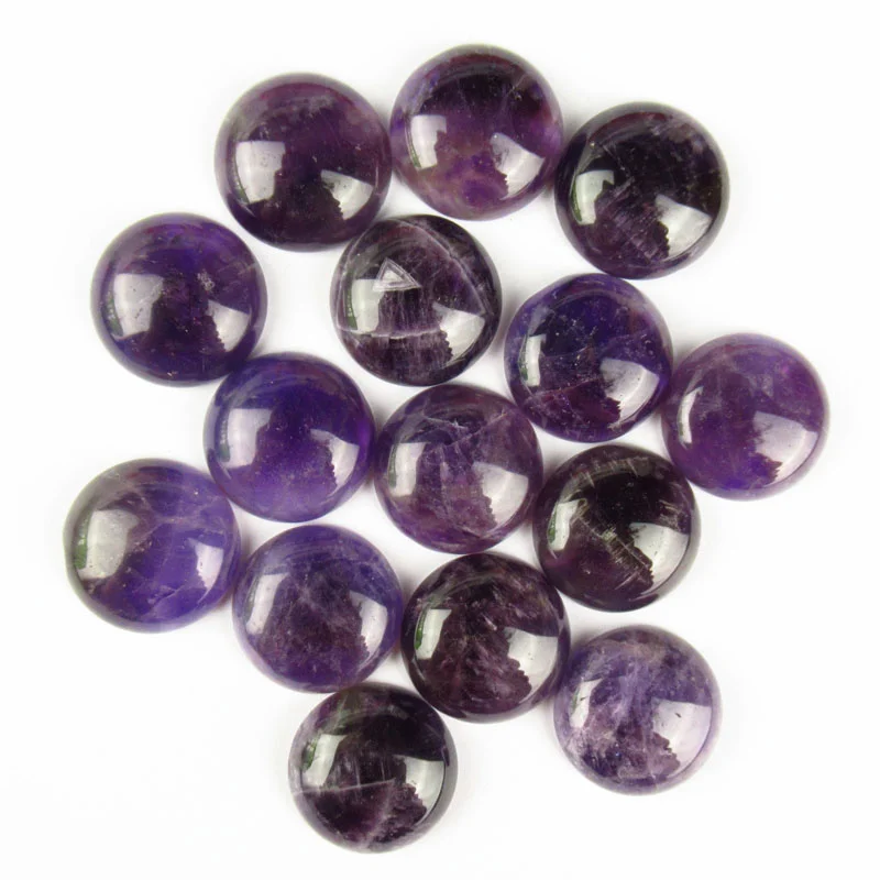 

10Pcs 20x6mm Wholesale High Quality Natural Amethyst Round Cab Cabochon for Diy Making Jewelry Accessories Wholesale