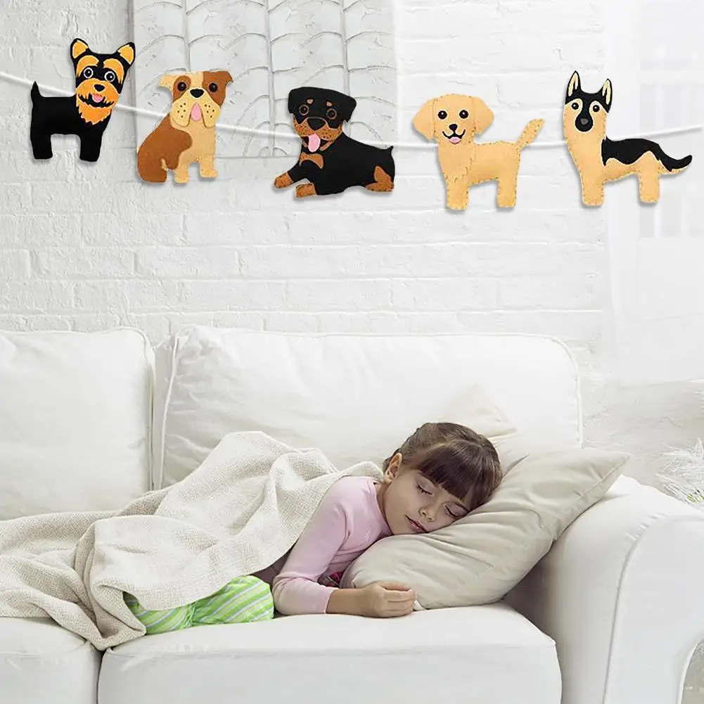 Puppy Naaien Craft Kit - 12 Pcs Diy Vilt Ambachten Knuffeldier Vilt Plushy Educatief Beginners Naaien Set Voor Kids 4-6