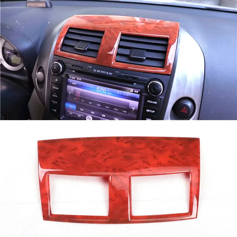 Car Dashboard Central Console Air Vent Frame Cover Sticker For Toyota RAV4 2009-2012 Interior Auto Moldings Styling