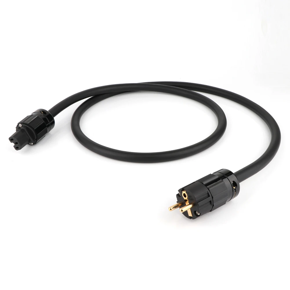 Hi-End P-314Ag OFC versilbertes Netzkabel HiFi EU Audiophile Power Audiokabel Schuko AC-Stromkabel mit vergoldetem Stecker – Detail 1