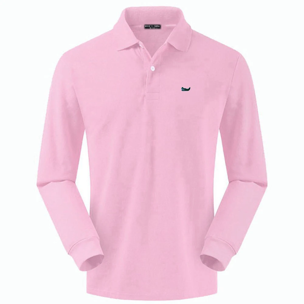 Polo à manches longues avec logo brodé pour hommes, t-shirt décontracté, 100% coton, haute qualité, nouveauté, printemps, automne