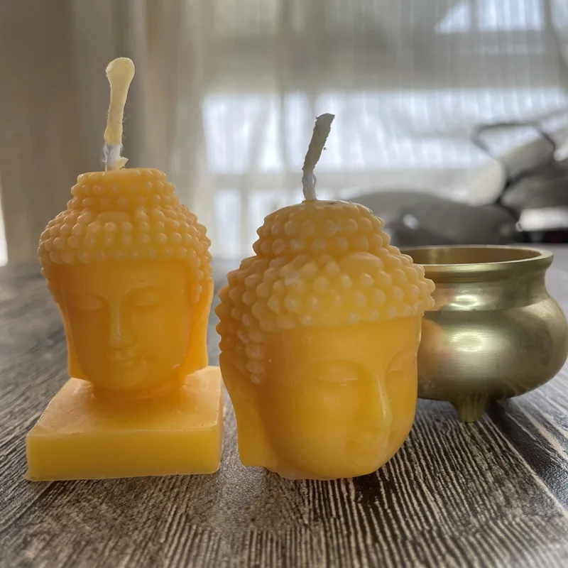 Mini 3D Buddha Head Design Silicone Soap Mold Candle Wax Molds Candle Maker Gypsum Resin Crafts Clay Molds Silicone Mould