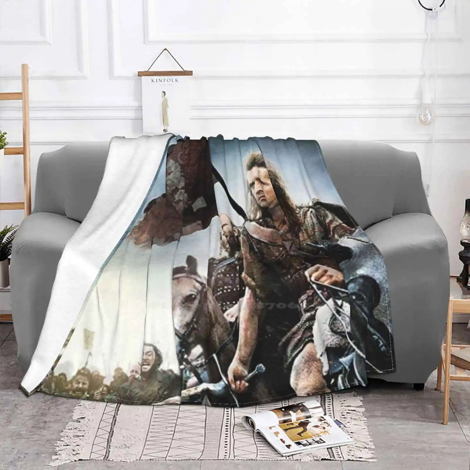 Braveheart Mel William Wallace Scotland Highlander For Home Sofa Bed Camping Car Plane Travel Portable Blanket Braveheart Mel