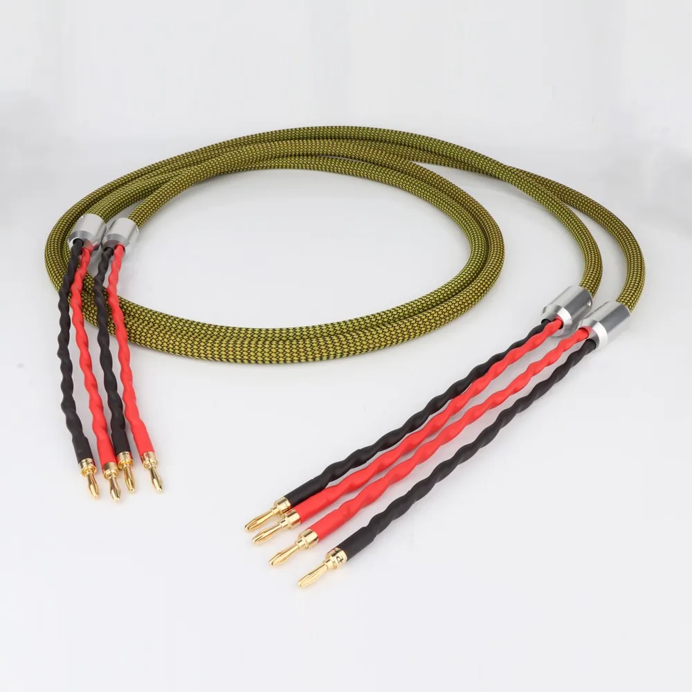 Preffair G5 LS-180 hi-end Copper Silver plated Speaker cable audio With Gold plated Banana Connector hifi speaker cable