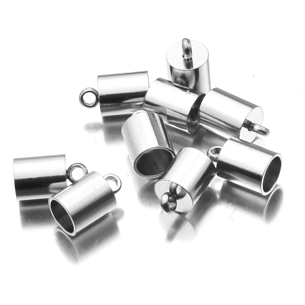 20pcs Scelte Multiple In Acciaio Inox End Caps per il Cavo di Cuoio del Braccialetto Della Collana Della Nappa Cap Connettori per il FAI DA TE