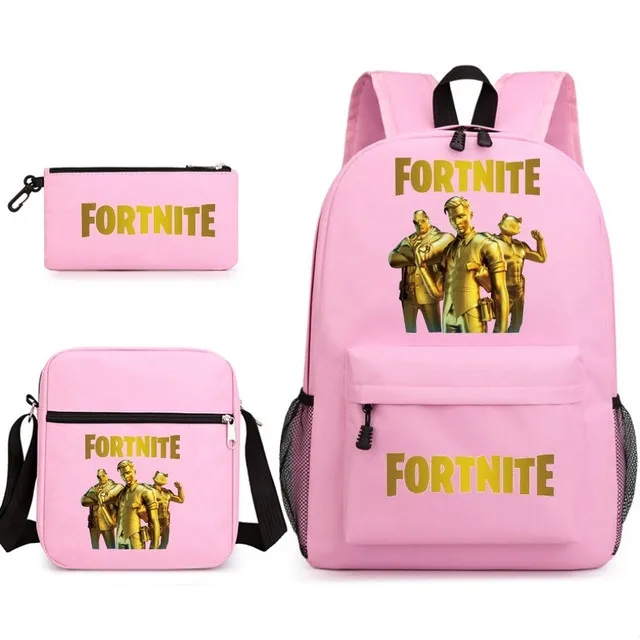 Fortnite-Sac à Dos d\'École Étanche pour Enfant, Cartable, Écolier, 3 Pièces/Ensemble