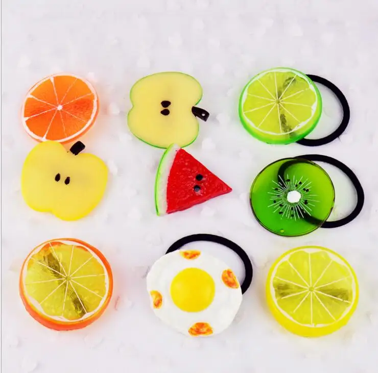 

hair band watermelon Cute Fruit Vegetable Banana Watermelon Elastic Hair Bands Kids Children Ropes Baby Girls Hair Accessories