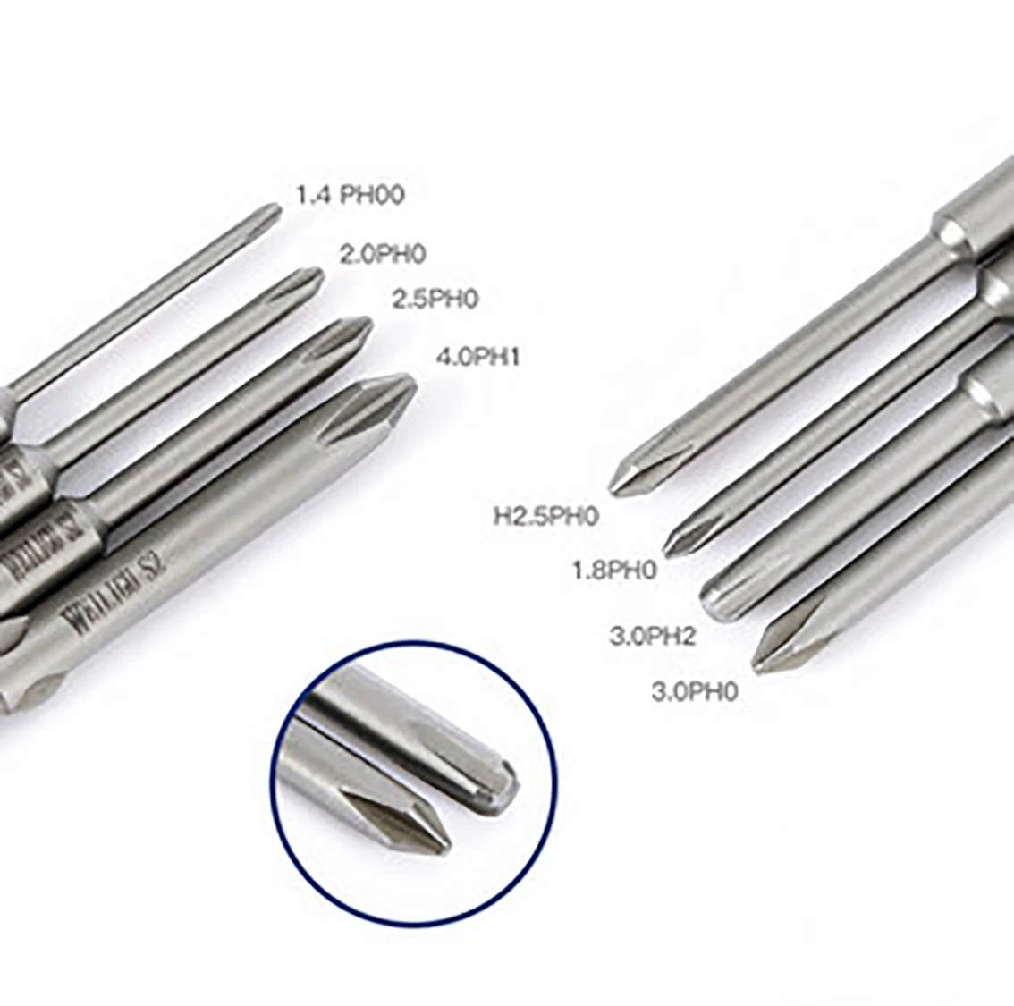 4mm Round Shank Diameter Magnetic Phillips Screwdriver Bits for 800 Electronic Screwdriver Length 100-200mm S2 Steel