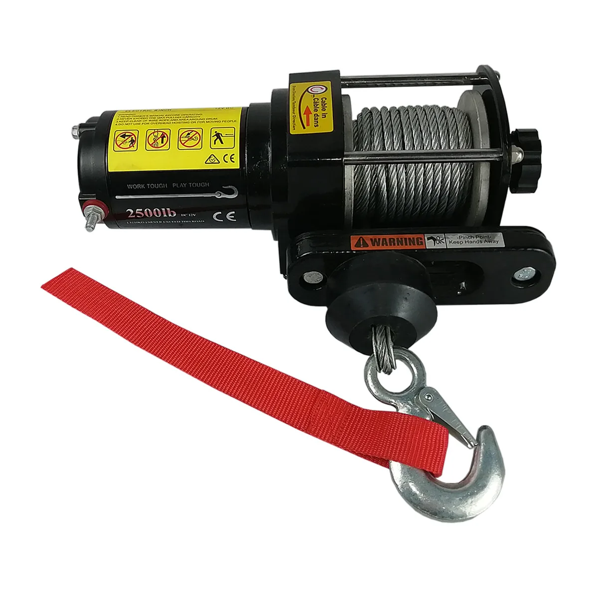 2500LB wire rope portable off-road detachable electric winch ATV UTE 12V24V electric winch