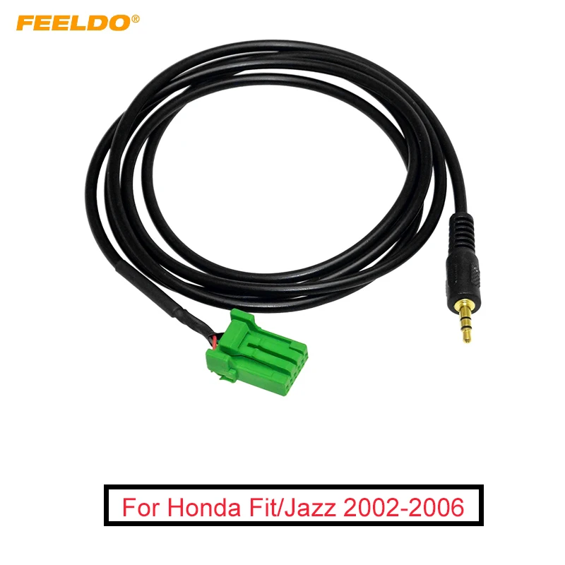 

FEELDO Car 3.5mm Male Jack AUX-IN Socket Audio Cable For Honda Fit/Jazz Extension CD Radio AUX Wire Adapter