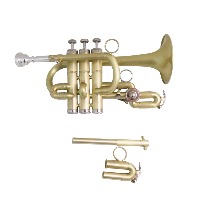 Bb/A Piccolo Trumpet Musical Instruments Brush Finishes Yellow Brass Body with Mouthpiece Case