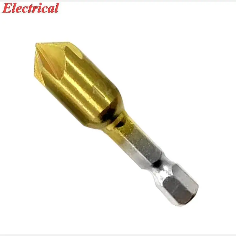 Hexagonal Shank Titanize Five-blade Chamfering Machine 12/16/19mm Flush Trim Bit Screw And Bolt Trimming Drill To Remove Pricks