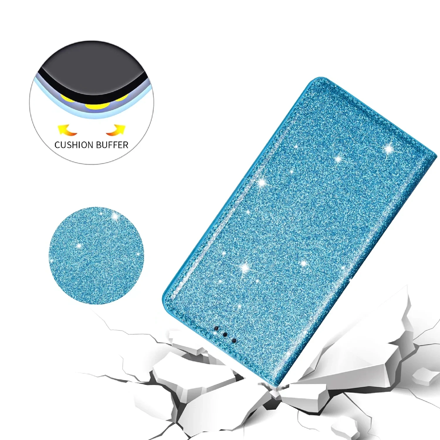 Glitter Bling Leather Case for iPhone 17 16 15 14 13 12 11 Pro XS Max Air XR 8 7 Plus SE Card  Holder Magnetic Flip Wallet Cover