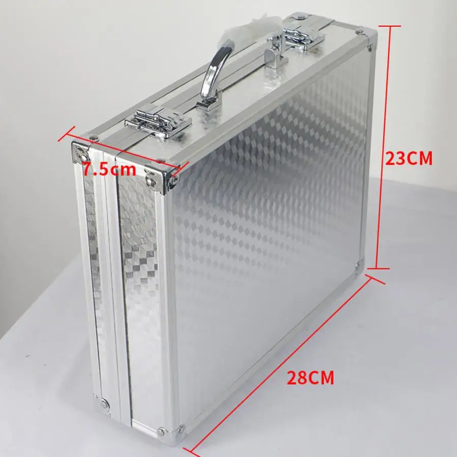 Sound Card Microphone Aluminum Box Storage Box Mic Storage Sponge Box Silver Metal Suitcase Live Equipment Studio Recording Box