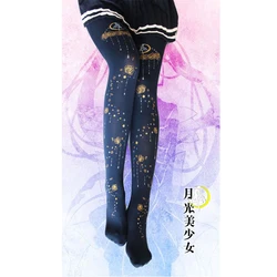 Japanese sweet lolita stockings cute soft sister lolita dressing socks moonlight beautiful girl bronzing pantyhose soft girl