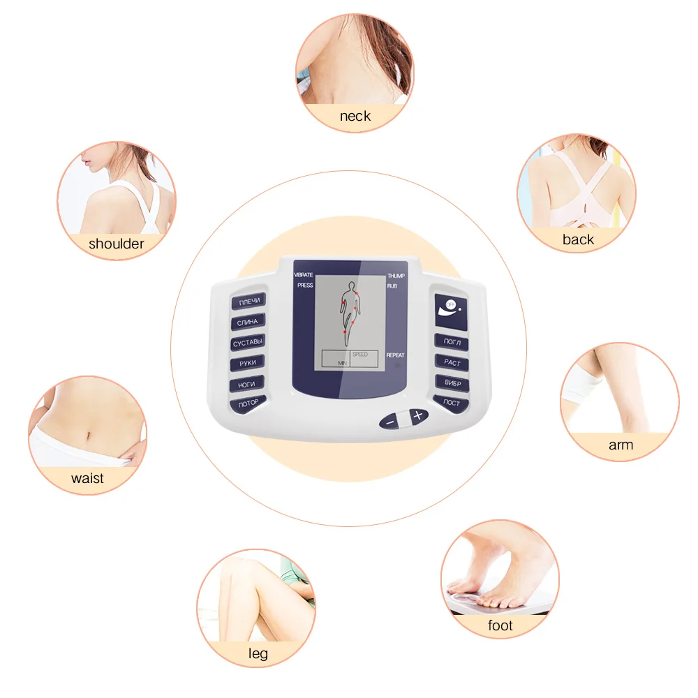 Electric Massage Stimulator Full Body Relax Muscle Therapy Massager Machine Pulse Tens Acupuncture Electrode Back Massageador