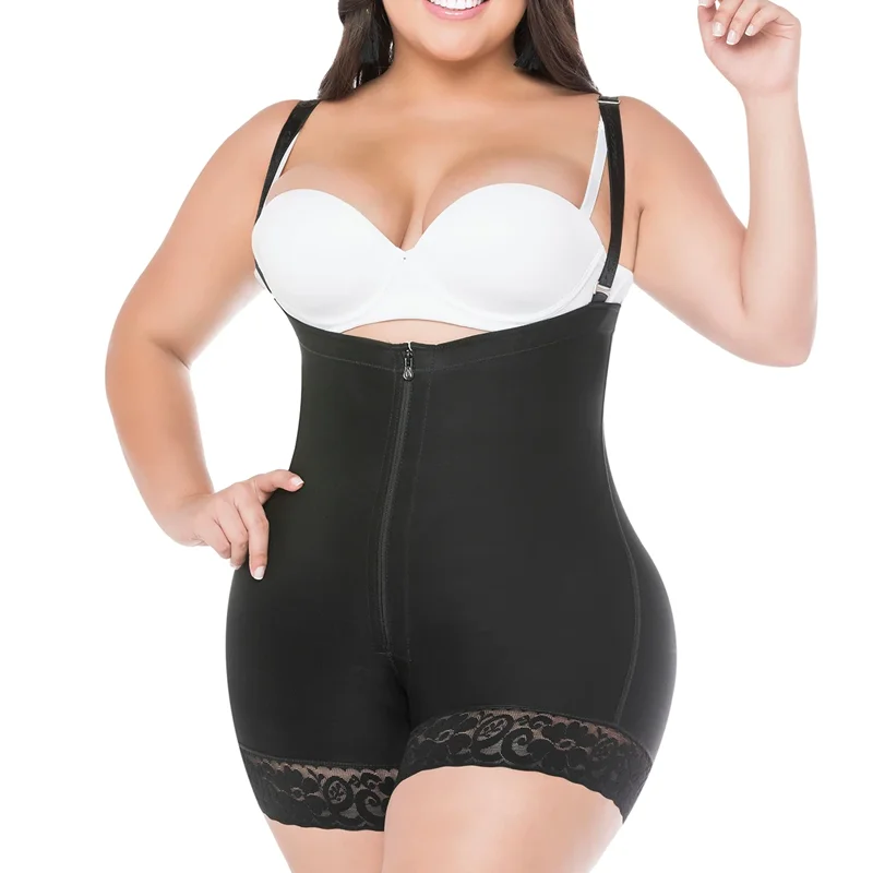 Women'S Sleeveless Body Shaper Tummy Control Fajas Colombianas Originales Zipper Open Bust Bodysuit Post Surgery