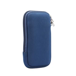 Neoprene Zipper Shockproof Smart Phone Bag Case With Shoulder Strap For iPhone Samsung Xiaom Oppo Card Wallet Power Holder Pouch
