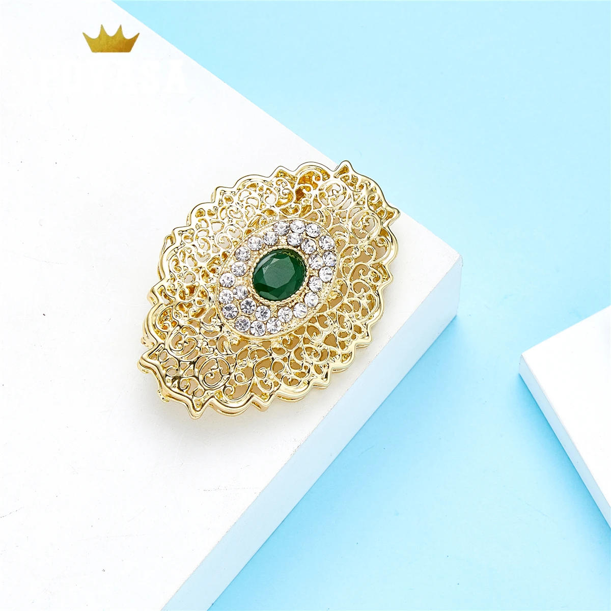 Aug Gold Color Brooch Color Stone Fashion Jewelry Alloy Brooch