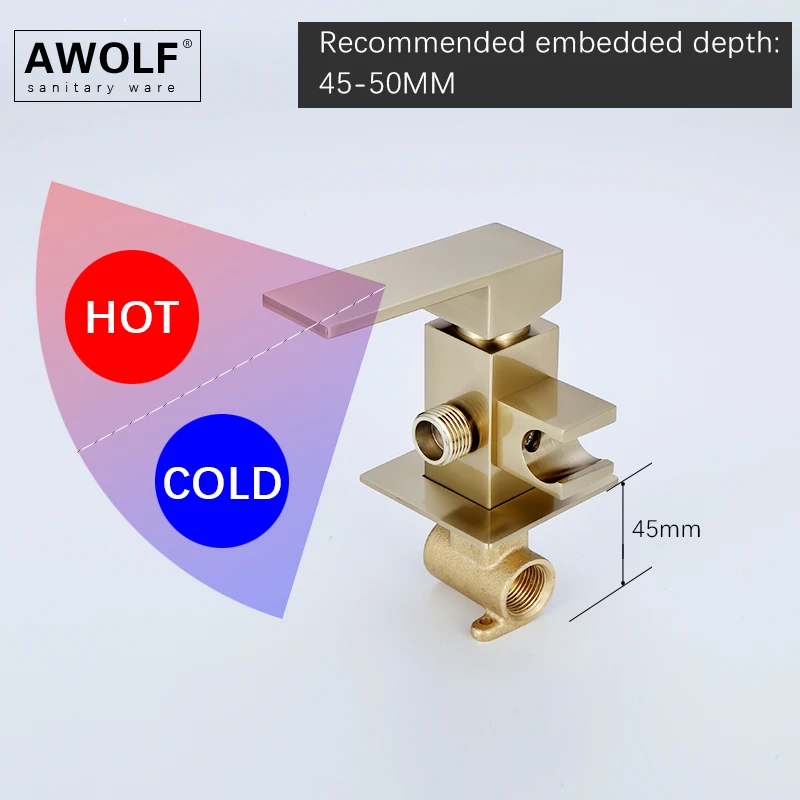 Imagem -05 - Pulverizador Portátil de Bronze Sólido Torneira para Banho Banheiro Quente e Frio Formato Quadrado Ap2244