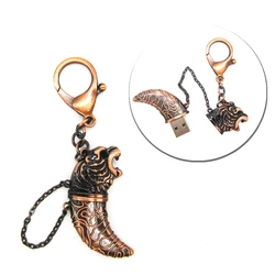 Cool Metal Keychain Damascus Knife Dagger Usb Flash Drive 32gb 16gb 8gb 4gb Pendrive 64GB Pen Drive USB Drive Waterproof Drive