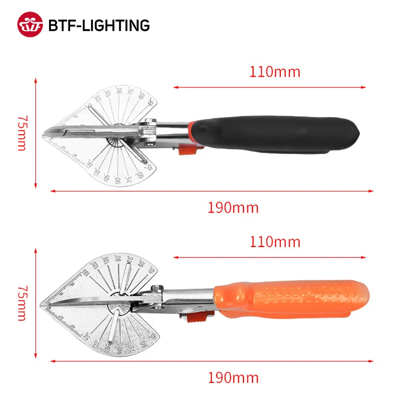 LED Neon Tube Angle Shear 45 Degree To 120 Degree Hand Miter Scissors Multifunction Edge Card PVC PE Plastic Pipe Cables Cutter