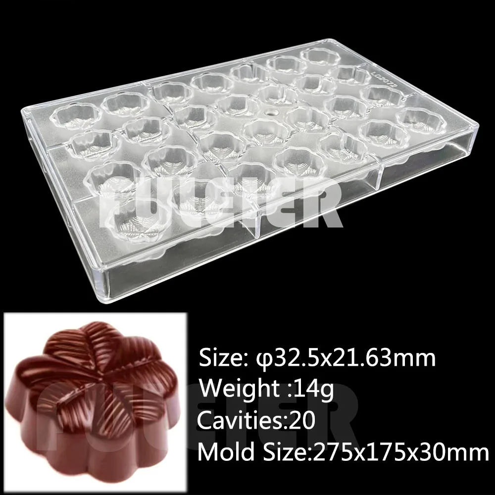 Flower Shape Chocolate Mold Polycarbonate Baking Pastry Chocolate Sweets BonBon Cake Belgian Candy Mold Confectionery Tool