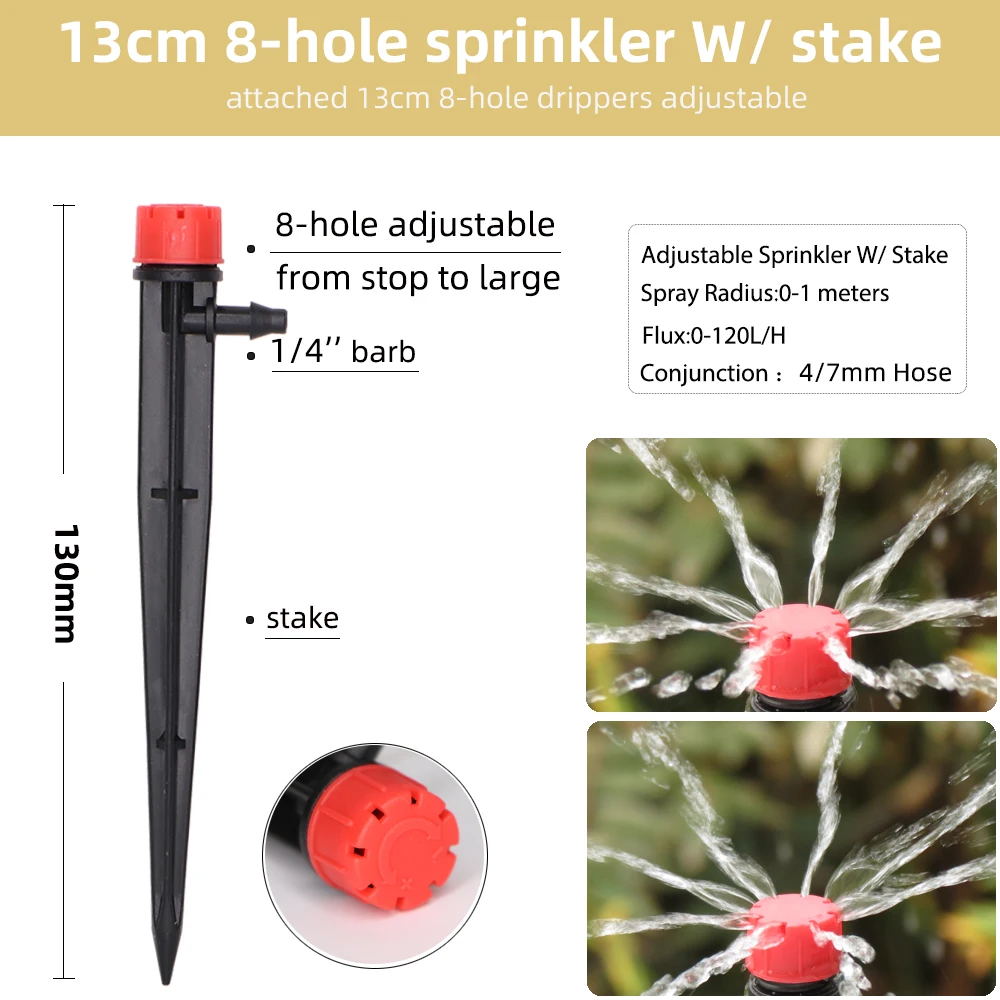 15 sztuk podlewanie ogrodu nawadniania kropelkowego zraszacz dysza zamgławiająca na 13cm stawka kroplownik wstawianie ziemi fit 4/7mm wąż