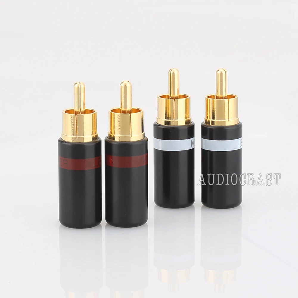 Hifi 4pcs gold plated Rca plug audio AMP interconnect rca plug Socket connector
