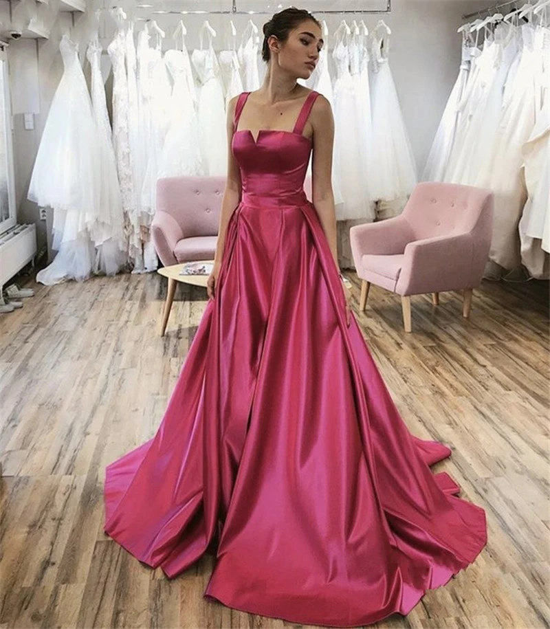 Áo Váy Ngủ Dây Chữ A Satin Cao Cấp Đầm Có Dây Kéo Áo Dây De Soirée Femme Vestidos De Fiesta