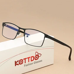 KOTTDO Vintage Square Optical Eye Glasses Frames Metal Men Fashion Classic Business Clear Transparent Frame Eyeglasses oculos