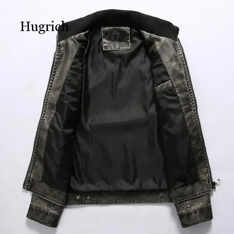 Winter Leather Jacket Men Vintage Multi-Pockets Army Hight Quality Warm Coat