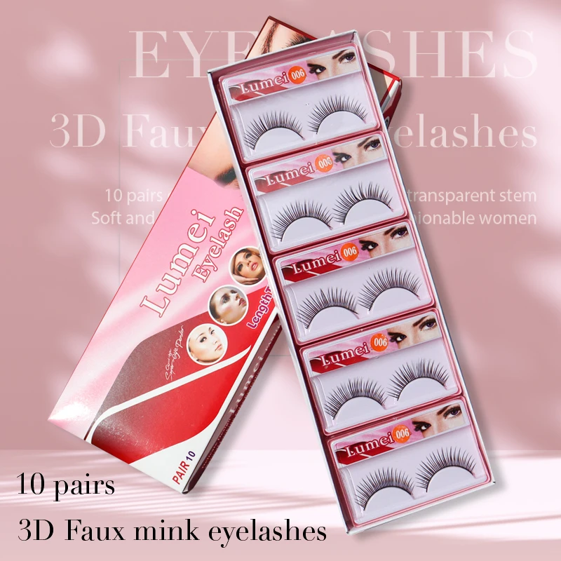 

10 lots wholesale factory price faux mink false eyelashes hand made false eyelash natural long 3d mink lashes makeup faux ci